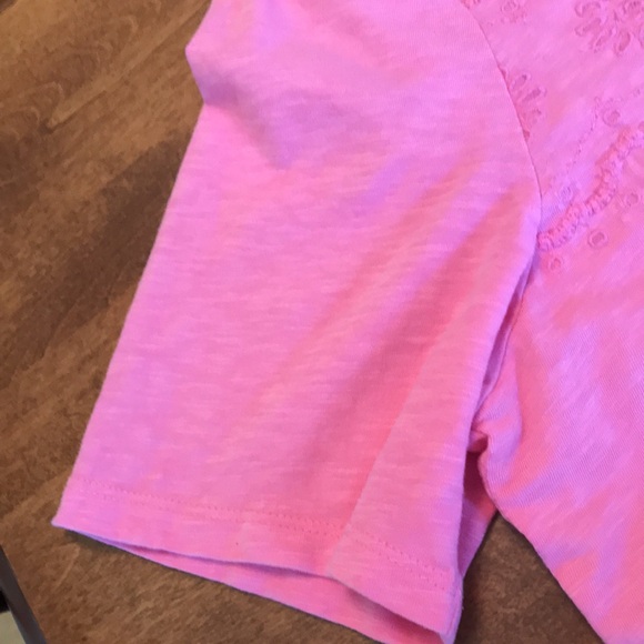 Talbots XL 100% Cotton Pink Short Sleeve Top w/Embroidery Design - Picture 8 of 8